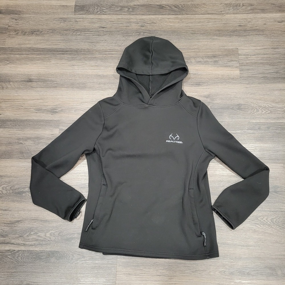 Realtree Hoodie Pullover Activewear Full Zip Pockets Black